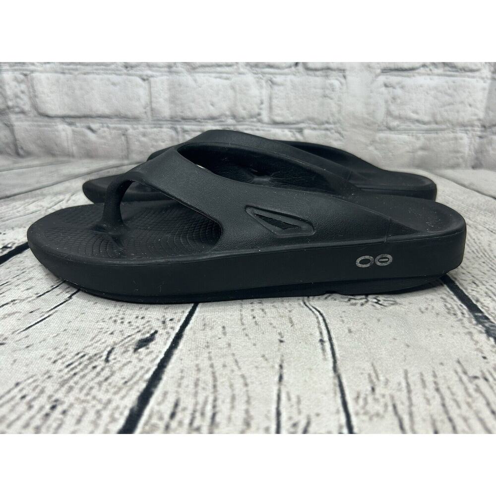 OOFOS Original Black Recovery Sandals Thong Flip Flops M-5/W-8